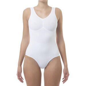 🆕Women’s White Nylon Shaping Control Body Shaper with Push-Up Effect
